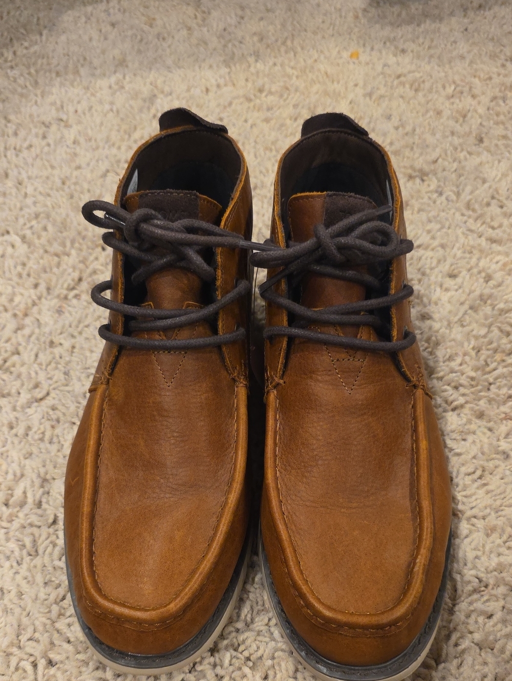 Toms Mens Navi Moc Chukka Brown Leather Boots Sz 12